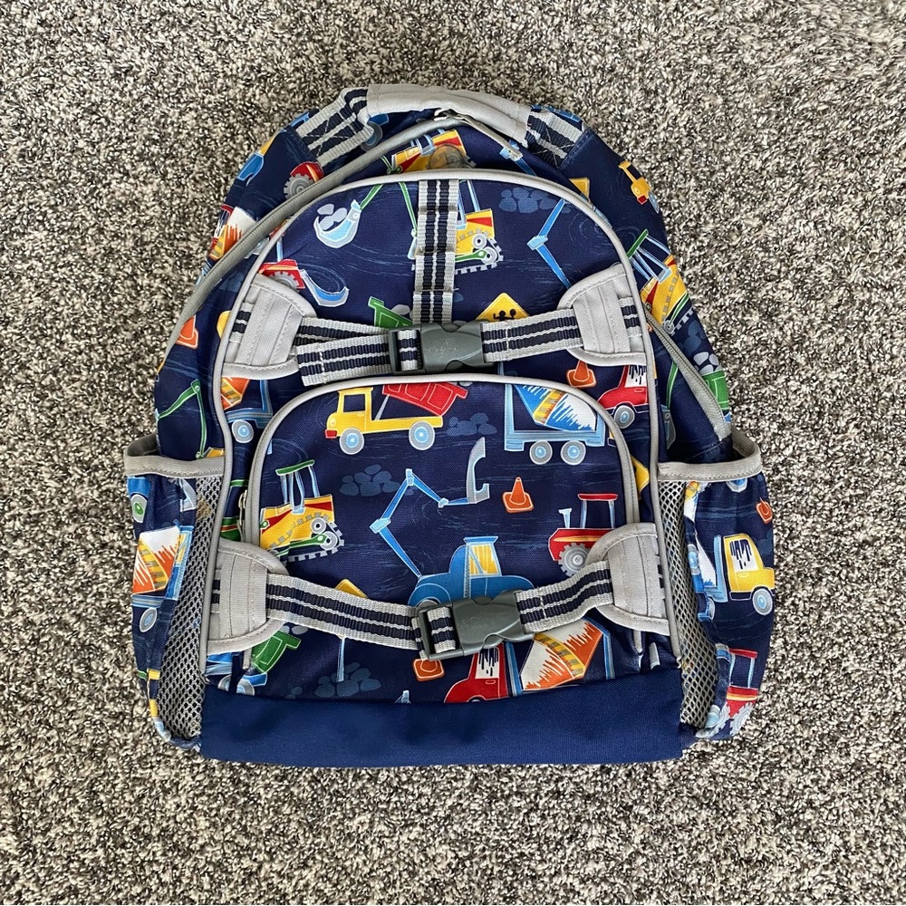 Pottery Barn Kids Construction Trucks Backpack